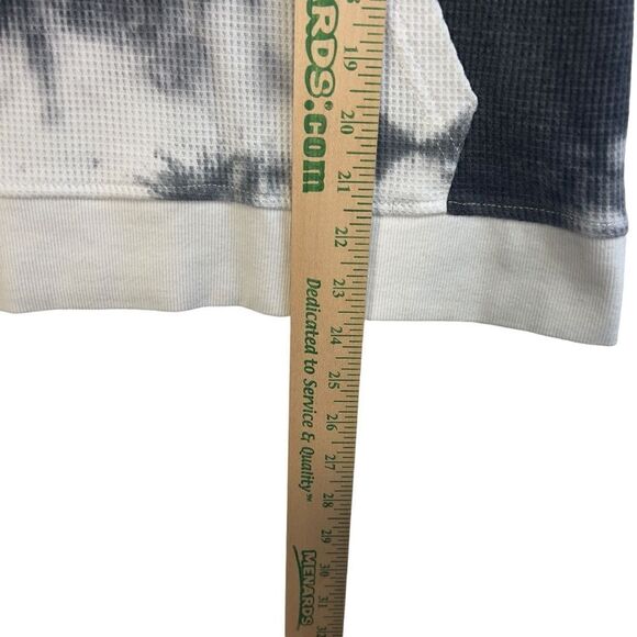 ZYIA White Tie Dye Waffle Knit Hendrix Pullover Thermal Hoodie - Picture 7 of 12